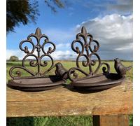 Selections Conwy Cast Iron Wall Mounted Bird Feeder (Set Of 2)