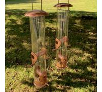 Selections Copper Style Hanging Bird Seed Feeder With 4 Feeding Ports (Set Of 2)