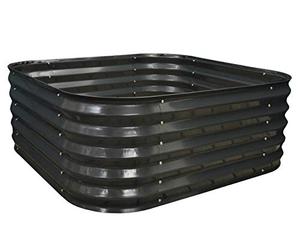 Selections Corrugated Metal Raised Beds Garden Vegetable Planter in Dark Grey