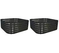Selections Corrugated Metal Raised Beds Garden Vegetable Planter in Dark Grey - Pack of 2