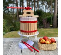 Deluxe Fruit and Apple Press (12 Litre) Pack with 2 Straining Bags, 2 Packs of Extension Blocks & 3 Handles
