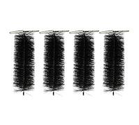 Selections Drain & Gutter Downpipe Brush Guard Plugs for Leaf, Moss & Debris Protection in Black - Pack of 4