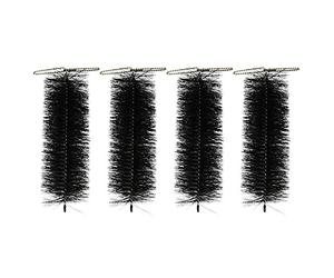 Selections Drain & Gutter Downpipe Brush Guard Plugs for Leaf, Moss & Debris Protection in Black - Pack of 4