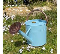 Selections Duck Egg Blue & Copper Metal Watering Can With Rose (9 Litre)