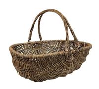 Selections Extra Large Natural Willow Wicker Garden Trug Basket with Folding Handles