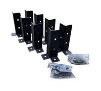 Selections Fence Post Brackets Bolt Down Supports for Hard Ground - Pack of 8