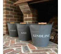 Selections Fireside Bucket Collection Ash, Coal And Kindling In French Grey
