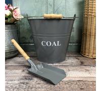 Selections Fireside Coal Bucket & Shovel In French Grey