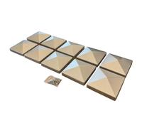 Selections Galvanized Steel Pyramid Shape Fence Post Cap Cover Finial - Pack of 10