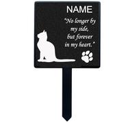 Selections Garden Dog & Cat Pet Memorial Plaque With Silhouette ADD Pet's Name & PERSONALISE It 13.5cm x 24.5cm. We Can Also Do Other Silhouettes, Birds, Rabbits, Hamster (My Short Haired Cat)