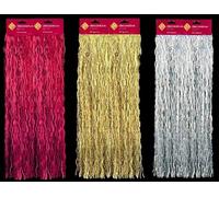 Selections Garden Lametta Christmas Tree Tinsel Strands Red Gold Silver Wavey Lametta Pack of 2 (Red Wavey x2)