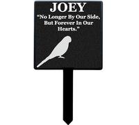 Selections Garden PERSONALISED Pet Memorial Plaque Hamster Budgie Gecko Tortoise Rabbit Budgie Snake Goldfish etc 13.5cm x 24.5cm Non Refundable (c/95000(Our Budgie~)