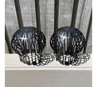 Gutter Downpipe Filter Guard Leaf and Debris Protection - Black / 2