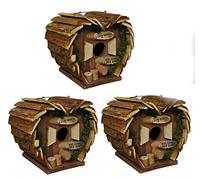 Selections Hanging Wooden Love Bird Nest Box Heart Shaped Birdhouse (Set of 3)