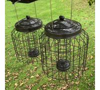 Heavy Duty Squirrel Proof Hanging Bird Suet Fat Ball Feeder (Set of 2)