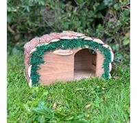 Selections Wooden Hedgehog House Hibernation Shelter with Predator Proof Solid Floor & Bark Roof