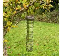 Large Hanging Fatball Bird Feeder with Wire Cage - 45cm Tall, Hammertone Bronze, Suitable for Selections Feeding Stations