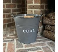 Selections Large Fireside Coal Bucket in French Grey, 12 Litre Capacity, 32cm High