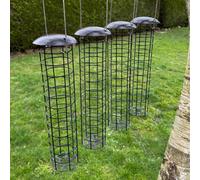 Selections Large Metal Hanging Suet Fat Ball Garden Bird Feeders (Set Of 4)