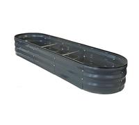 Selections Large Metal Oval Raised Bed Garden Planter in Dark Grey