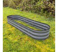 Selections Large Metal Oval Raised Vegetable Bed In Dark Grey (170Cm)