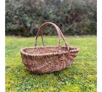 Selections Extra Large Natural Willow Wicker Garden Trug Basket with Folding Handles