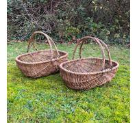 Selections Large Natural Willow Wicker Garden Trug Basket (Set Of 2)