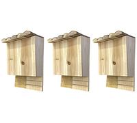 Selections Large Wooden Bat Roosting Nesting Box Wildlife Habitat Shelter - Pack of 3