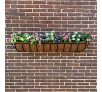 Selections Manor Garden Black Metal Wall Basket Manger Trough Planter (120Cm)