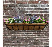 Selections Manor Wall Trough Metal Garden Planter with Coco Liner (90cm)