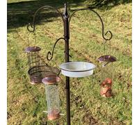 Selections Metal Bird Feeding Station With Copper Style Feeders, Mealworm Tray And Water Dish