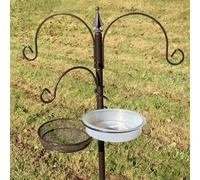 Selections Metal Bird Feeding Station With Mealworm Tray And Water Dish