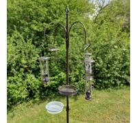 Metal Bird Feeding Station with 5 Feeders & Matching Stabiliser Stand