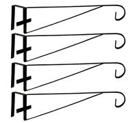 Selections Metal Hanging Basket Brackets Hooks Hangers for Wooden Fence Panels - Pack of 4