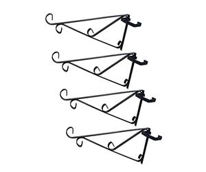 Selections Metal Ornate Hanging Basket Brackets Hooks Hangers for Concrete Fence Posts - Pack of 4