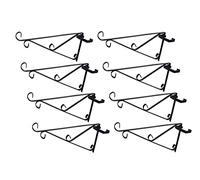 Selections Metal Ornate Hanging Basket Brackets Hooks Hangers for Concrete Fence Posts - Pack of 8