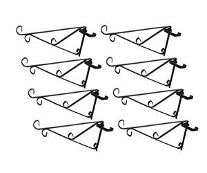 Selections Metal Ornate Hanging Basket Brackets Hooks Hangers for Concrete Fence Posts - Pack of 8