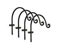 Selections Metal Round Garden Hanging Basket Hooks Brackets Hangers (30cm) - Pack of 4