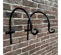 Selections Metal Round Garden Hanging Basket Hooks Brackets Hangers (30cm) - Pack of 2