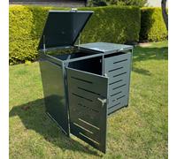 Selections Metal Wheelie Bin Store In Dark Grey (Double)