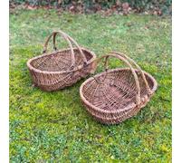 Selections Natural Willow Wicker Garden Trug Basket (Set Of 2)