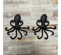 Selections Octopus Wall Hook Rack In Cast Iron (Set Of 2)