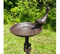 Selections Ornate Cast Iron Bird Bath Feeder Dish Ground Stake