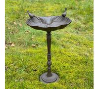 Selections Ornate Cast Iron Tall Wild Bird Bath Free Standing Bird Feeder With Ornamental Birds