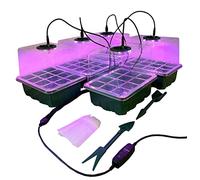 Selections Plant Propagator Seed Tray Set with Full Spectrum USB Grow Light (Pack of 5)
