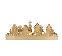 Selections Pre Lit LED Wooden Traditional Christmas Village Scene Decoration