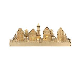 Selections Pre Lit LED Wooden Traditional Christmas Village Scene Decoration