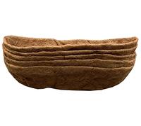 Selections Preformed Coco Liner Extra Deep for Garden Wall Basket Hayrack Trough Planter (60cm / 24 Inch) - Pack of 5