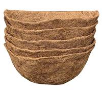 Selections Preformed Half Round Coco Liner for Garden Wall Basket Hayrack Planter (40cm / 16 Inch) - Pack of 5