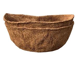 Selections Preformed Half Round Coco Liner for Garden Wall Basket Hayrack Planter (50cm / 20 Inch) - Pack of 2